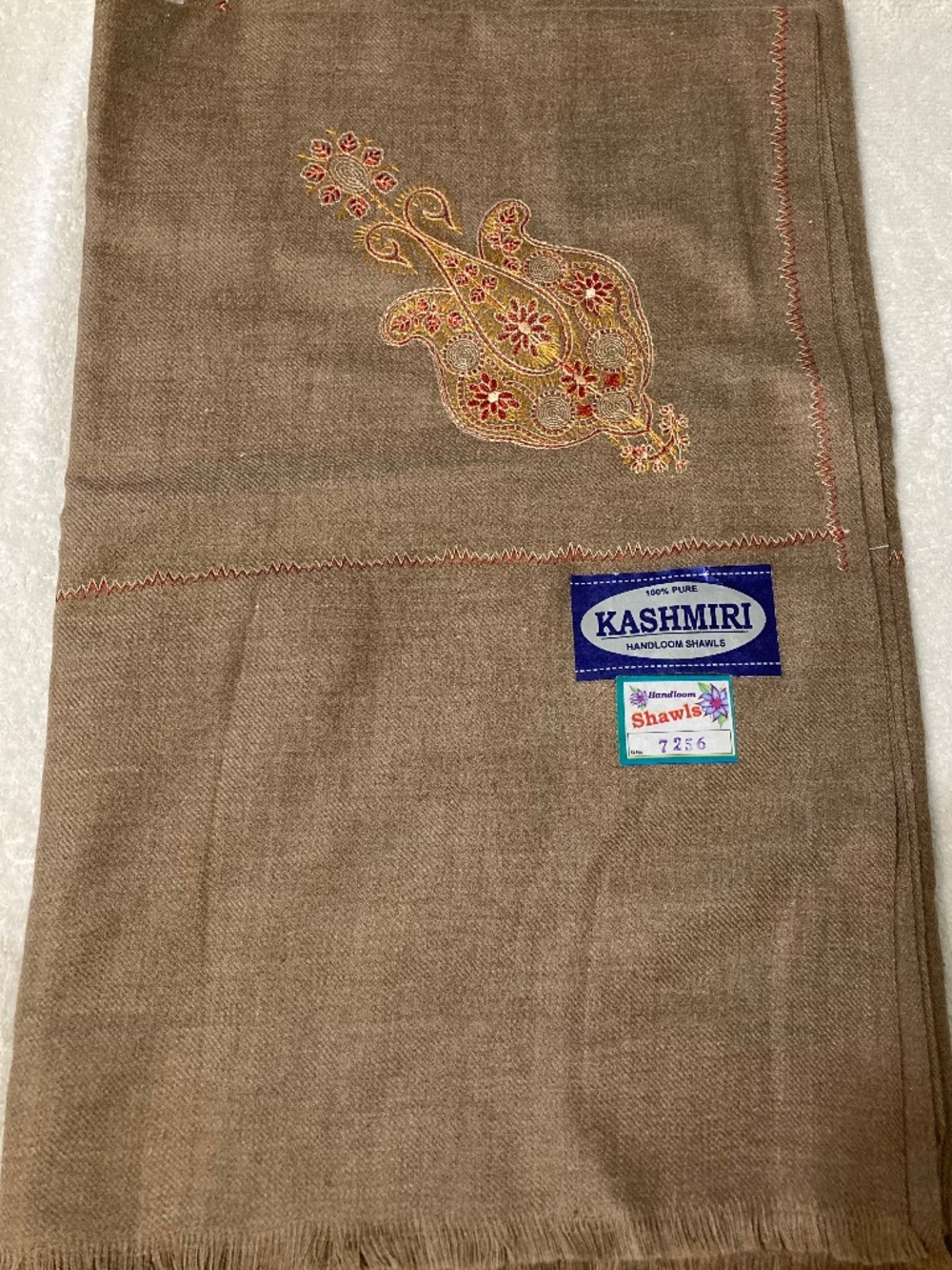 KASHMIRI SHAWL EMBROIDERED 76” x 74”
